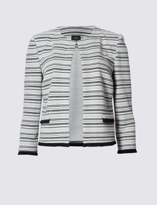 Striped Fringe Jacket